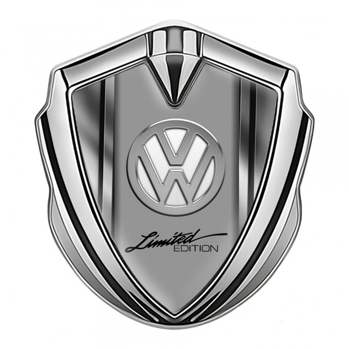 VW Emblem Trunk Badge Silver Polished Frames Chrome Limited Edition