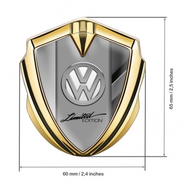 VW Emblem Self Adhesive Gold Difference Chrome Limited Edition