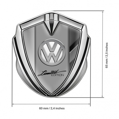 VW Emblem Self Adhesive Silver Difference Chrome Limited Edition