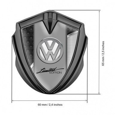 VW Domed Emblem Graphite Black Hex Key Chrome Limited Edition