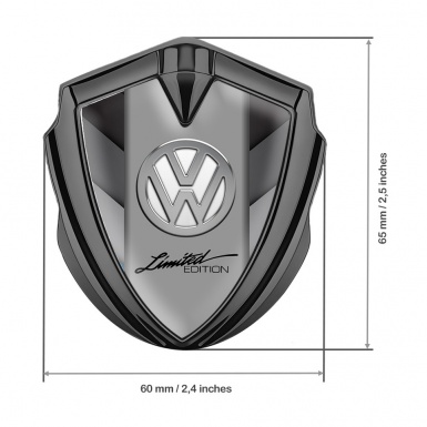VW Emblem Ornament Graphite Grey Stripes Chrome Limited Edition