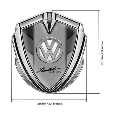 VW Emblem Ornament Silver Grey Stripes Chrome Limited Edition