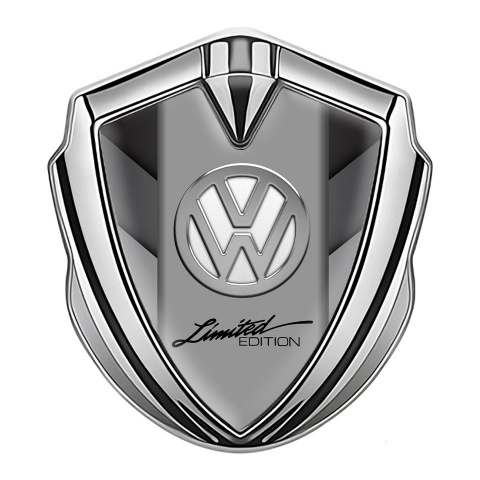 VW Emblem Ornament Silver Grey Stripes Chrome Limited Edition