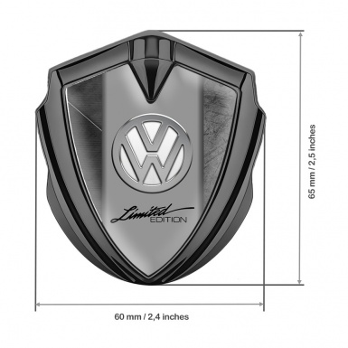 VW Bodyside Domed Emblem Graphite Scratched Surface Limited Edition