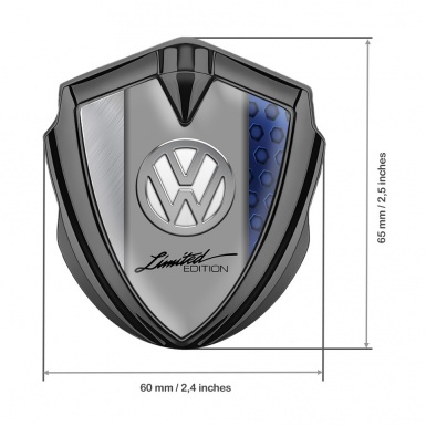 VW Emblem Car Badge Graphite Sapphire Frame Limited Edition Chrome