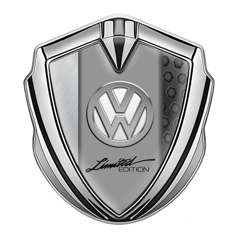 VW Metal Domed Emblem Silver Steel Frame Limited Edition Chrome