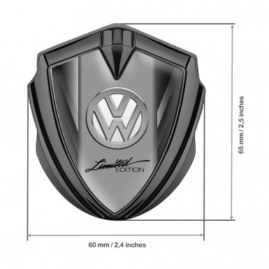 VW Badge Self Adhesive Graphite Grey Fragments Chrome Limited Edition