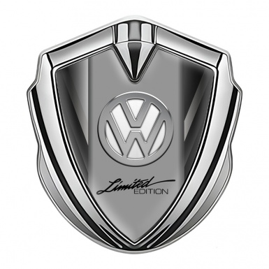 VW Badge Self Adhesive Silver Grey Fragments Chrome Limited Edition