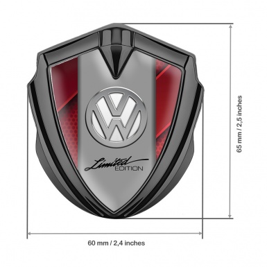 VW Emblem Fender Badge Graphite Crimson Hex Chrome Limited Edition