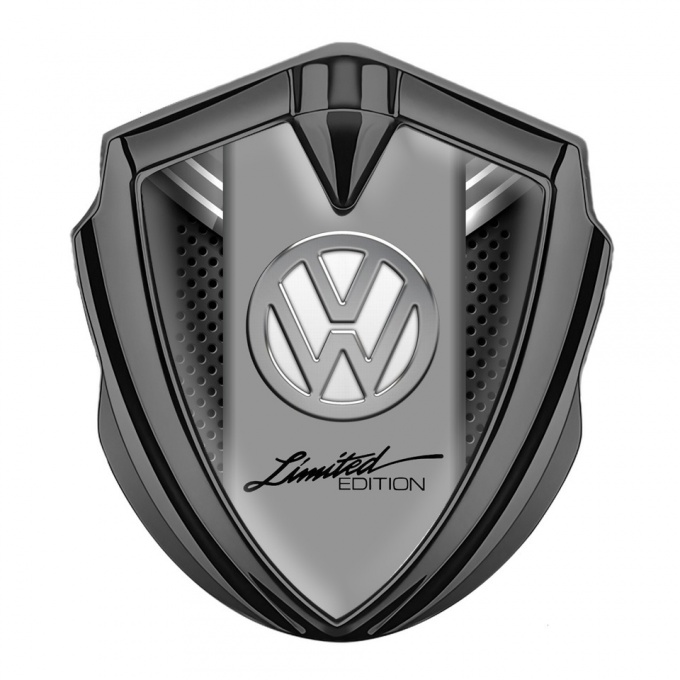 VW Bodyside Domed Emblem Graphite Grey Ribbon Chrome Limited Edition