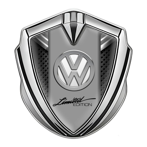 VW Bodyside Domed Emblem Silver Grey Ribbon Chrome Limited Edition