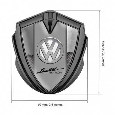 VW Emblem Car Badge Graphite Half Treadplate Chrome Limited Edition