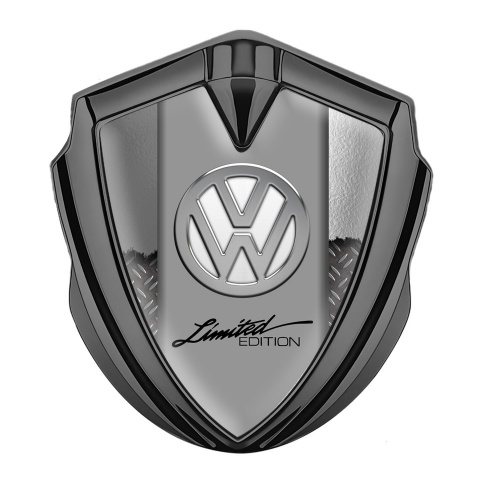 VW Emblem Car Badge Graphite Half Treadplate Chrome Limited Edition