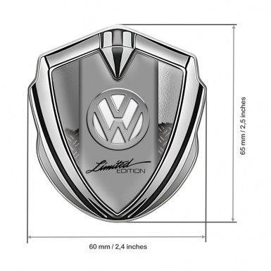 VW Emblem Car Badge Silver Half Treadplate Chrome Limited Edition