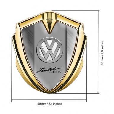 VW Metal Domed Emblem Gold Brushed Steel Chrome Limited Edition