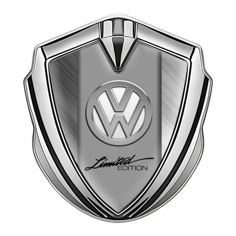 VW Metal Domed Emblem Silver Brushed Steel Chrome Limited Edition