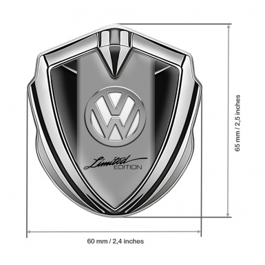 VW Emblem Badge Self Adhesive Silver Black Fishnet Limited Edition