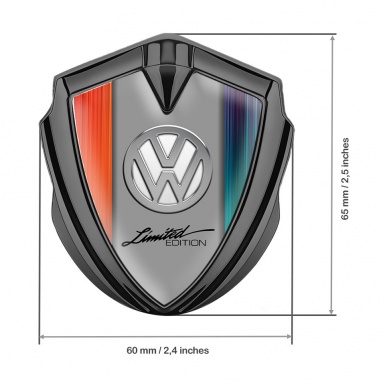 VW Emblem Fender Badge Graphite Color Gradient Chrome Limited Edition