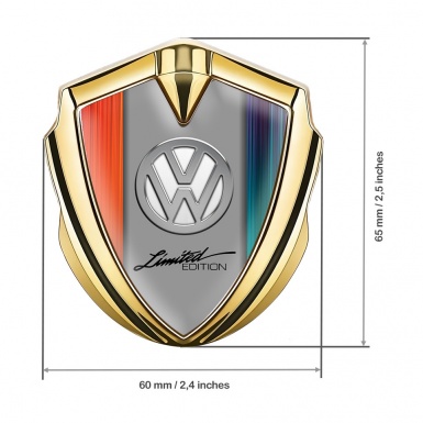 VW Emblem Fender Badge Gold Color Gradient Chrome Limited Edition