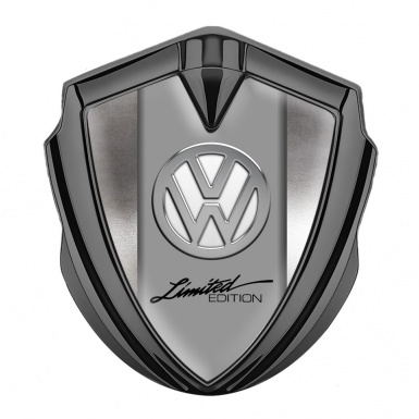 VW Metal Emblem Self Adhesive Graphite Polished Steel Chrome Limited Edition