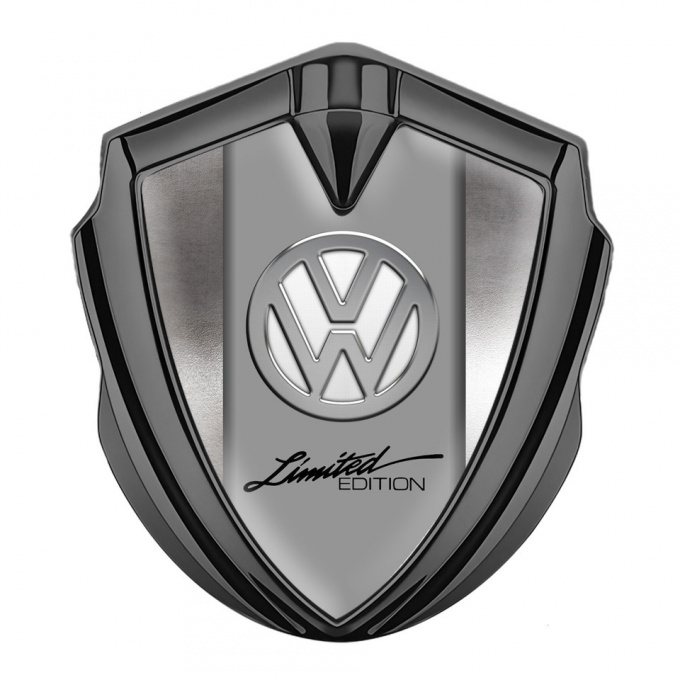 VW Metal Emblem Self Adhesive Graphite Polished Steel Chrome Limited Edition