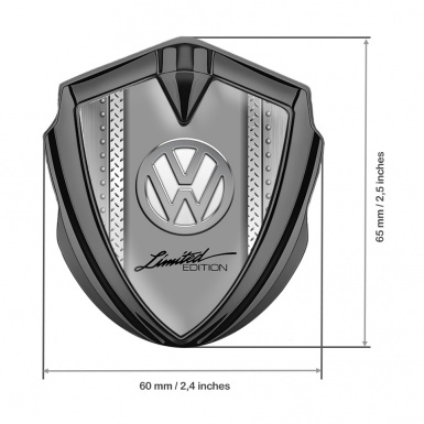 VW Emblem Trunk Badge Graphite Treadplate Frame Chrome Limited Edition