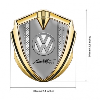 VW Emblem Self Adhesive Gold Treadplate Frame Chrome Limited Edition