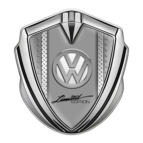 VW Emblem Trunk Badge Silver Treadplate Frame Chrome Limited Edition