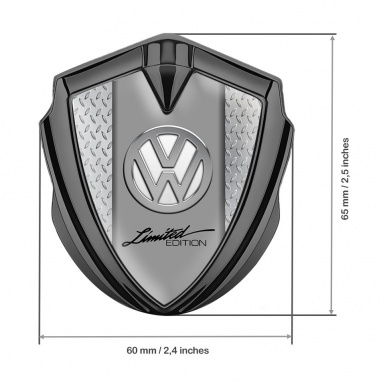 VW Emblem Self Adhesive Graphite Treadplate Base Chrome Limited Edition