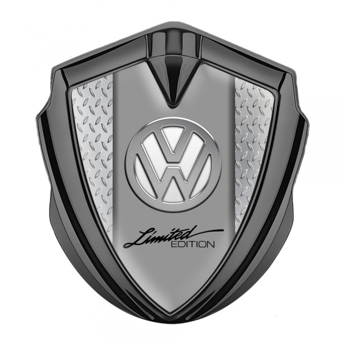 VW Emblem Self Adhesive Graphite Treadplate Base Chrome Limited Edition