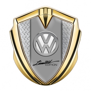VW Emblem Self Adhesive Gold Treadplate Base Chrome Limited Edition