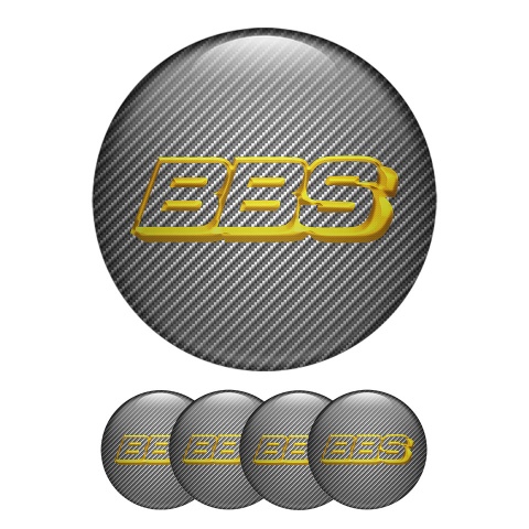 BBS Silicone Stickers Center Hub Carbon Light Yellow Logo