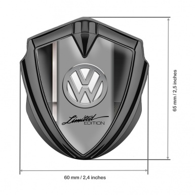 VW Domed Emblem Graphite White Sport Stripe Chrome Limited Edition