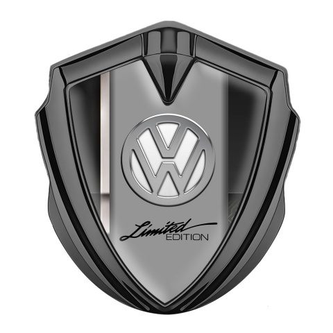 VW Domed Emblem Graphite White Sport Stripe Chrome Limited Edition