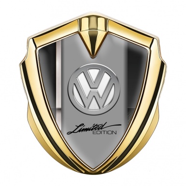 VW Domed Emblem Gold White Sport Stripe Chrome Limited Edition