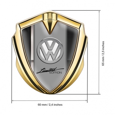 VW Domed Emblem Gold White Sport Stripe Chrome Limited Edition