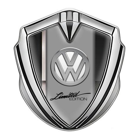 VW Domed Emblem Silver White Sport Stripe Chrome Limited Edition