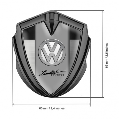 VW Bodyside Domed Emblem Graphite Steel Panel Chrome Limited Edition