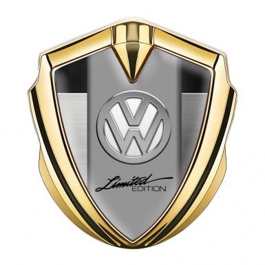 VW Bodyside Domed Emblem Gold Steel Panel Chrome Limited Edition
