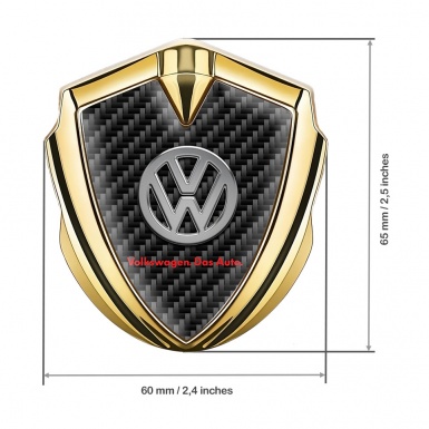 VW Emblem Car Badge Gold Black Carbon Chrome Logo Das Auto