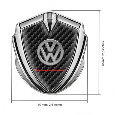 VW Emblem Car Badge Silver Black Carbon Chrome Logo Das Auto