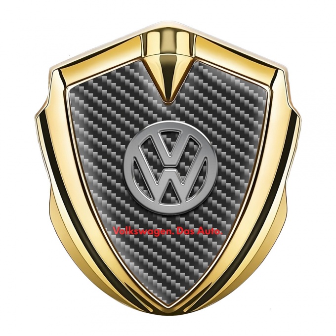 VW Badge Self Adhesive Gold Dark Carbon Chrome Logo Das Auto