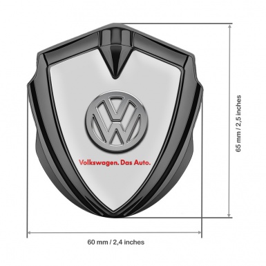 VW Emblem Badge Self Adhesive Graphite Grey Chrome Logo Das Auto