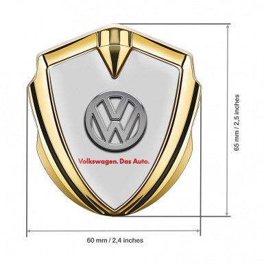 VW Emblem Badge Self Adhesive Gold Grey Chrome Logo Das Auto