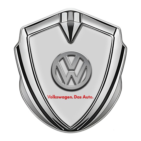 VW Emblem Badge Self Adhesive Silver Grey Chrome Logo Das Auto
