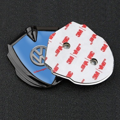 VW Emblem Fender Badge Graphite Glacial Blue Chrome Logo Das Auto