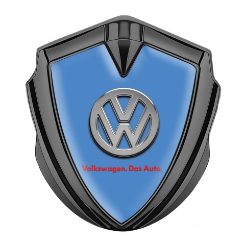 VW Emblem Fender Badge Graphite Glacial Blue Chrome Logo Das Auto