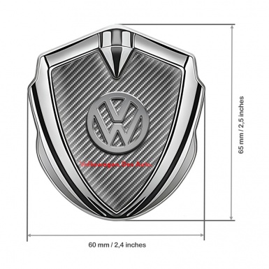 VW Fender Emblem Badge Silver Light Carbon Chrome Logo Das Auto