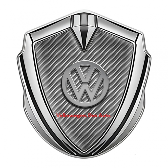 VW Fender Emblem Badge Silver Light Carbon Chrome Logo Das Auto