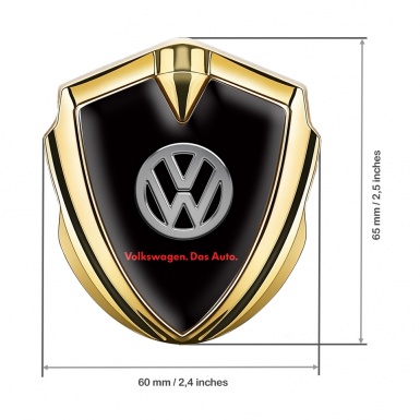 VW Metal Emblem Badge Gold Black Chrome Logo Das Auto Edition